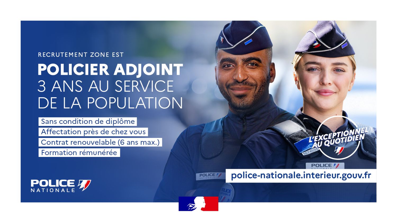 Recrutement Policier adjoint